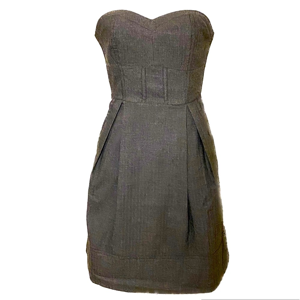 Classic herringbone bone off strapless Covet dress - size XS